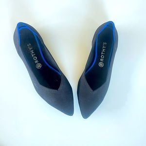 Rothy's Pumps Womens Size 12W The Point Black Solid Textile Ballet Flat Shoes